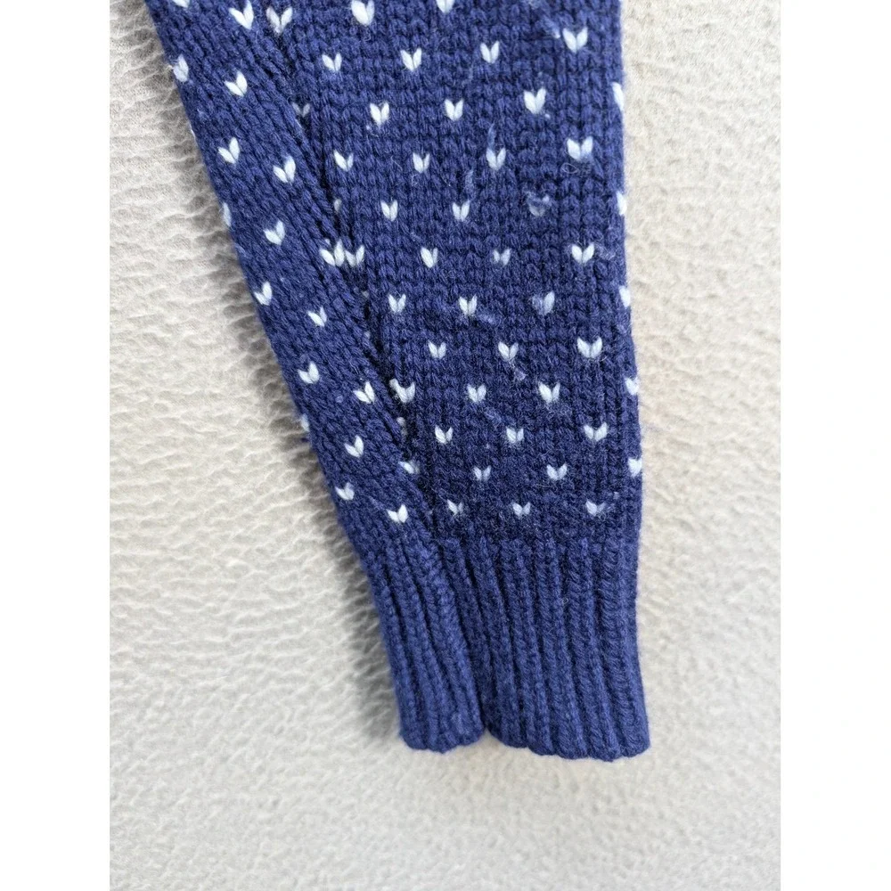 Blue Birdseye Cashmere Sweater Men's Sz S Buttons Mock Neck Pullover Knit Preppy